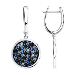 Серьги из серебра с фианитами (Арт.94026419)