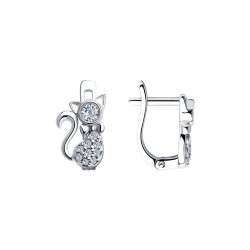 Серьги из серебра с фианитами (Арт.94-120-01061-1)