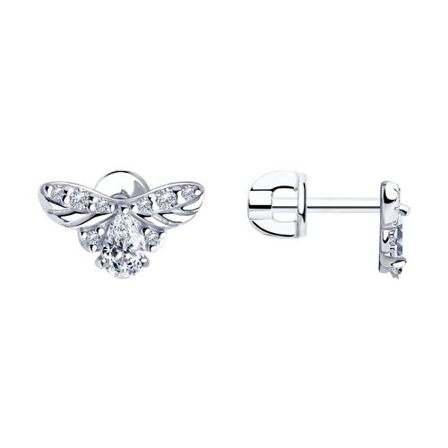 Серьги из серебра с фианитами (Арт.94-122-01314-1)
