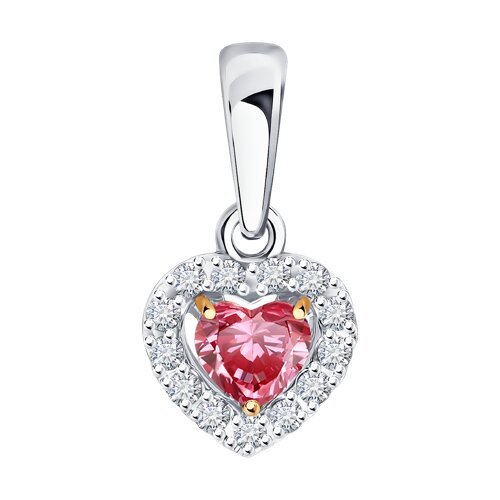 Подвеска из комбинированного золота с выращенным бриллиантом и рубином (Арт.52-230-02778-1) Подвеска из комбинированного золота с выращенным бриллиантом и рубином (Арт.52-230-02778-1)