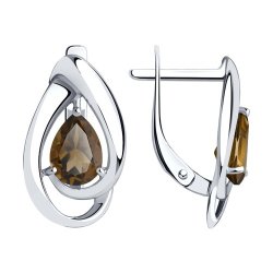 Серьги из серебра с раухтопазами (Арт.94-320-00594-4)