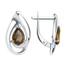 Серьги из серебра с раухтопазами (Арт.94-320-00594-4)