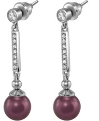 Серьги из серебра с жемчугом и кристаллом swarovski (Арт.aas-6-a-8-18-s)