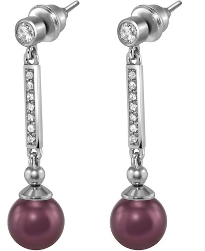 Серьги серебряные с жемчугом и куб. цирконием Beautiful 18S, Rivoli (арт.AAS-6-A-8-18-S)