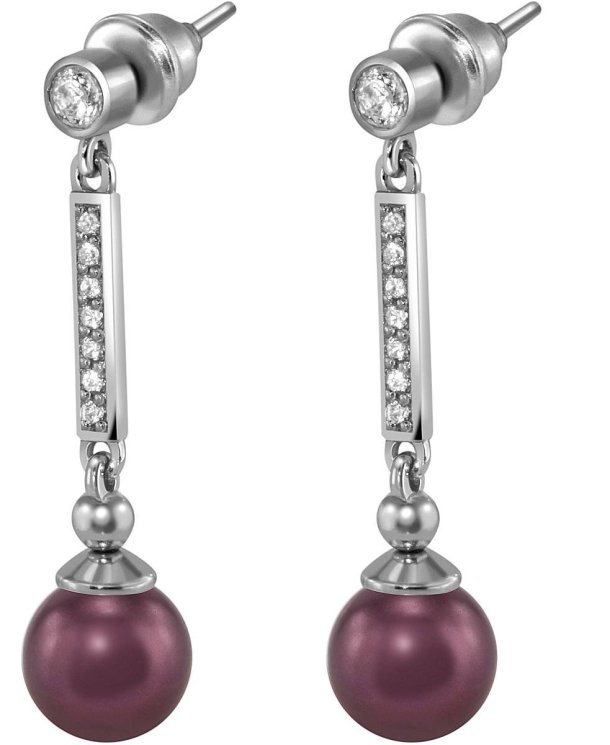 Серьги из серебра с жемчугом и кристаллом swarovski (Арт.aas-6-a-8-18-s)