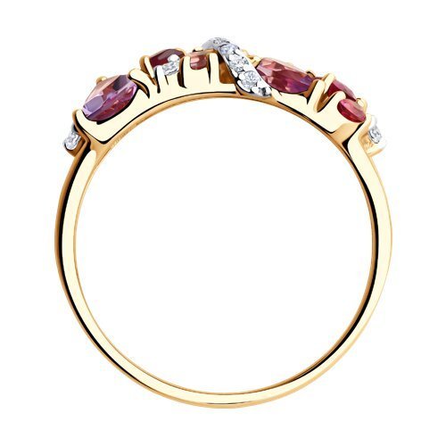 Кольцо золотое с аметистом, родолитом и фианитами «Розовый Виват» Соколов (арт.51-310-02168-2)