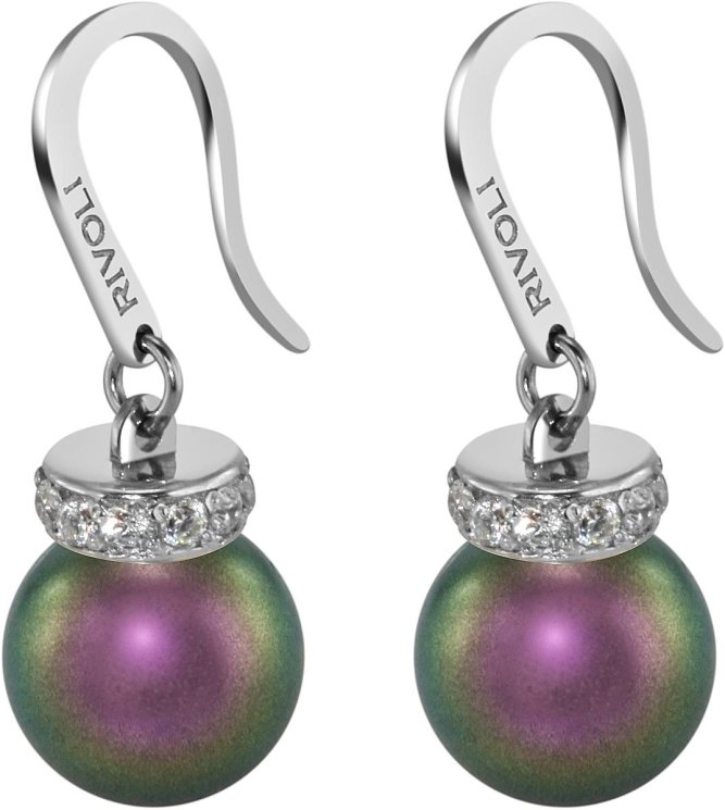 Серьги из серебра с жемчугом и кристаллом swarovski (Арт.abs-1-10-19-s)