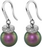 Серьги серебряные с жемчугом и куб. цирконием «Pearl Kiss 19S» Rivoli (арт.ABS-1-10-19-S)