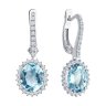 Серьги из белого золота с бриллиантами и аквамарином (Арт.6024465-3)