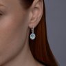 Серьги из белого золота с бриллиантами и аквамарином (Арт.6024465-3)