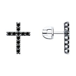 Серьги из серебра с фианитами (Арт.94026495)