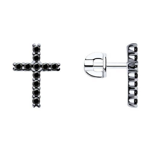 Серьги из серебра с фианитами (Арт.94026495)