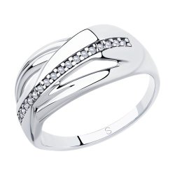 Кольцо из серебра с фианитами (Арт.94012880)