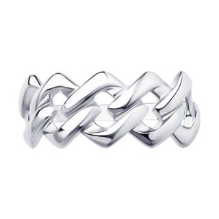 Кольцо из серебра с родиевым покрытием «Городские Цепи» Соколов (арт.94013144)
