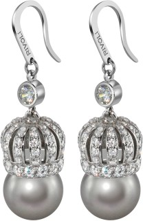 Серьги серебряные с жемчугом и куб. цирконием Queen of Pearl 30S Rivoli (арт.CQS-2-10-30-S)