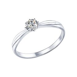 Кольцо из серебра с фианитом (Арт.94013641)