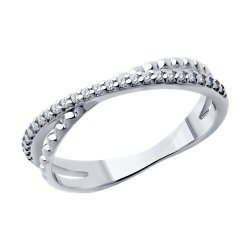 Кольцо из серебра с фианитами (Арт.94013847)
