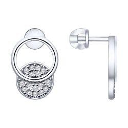 Серьги из серебра с фианитами (Арт.94022747)
