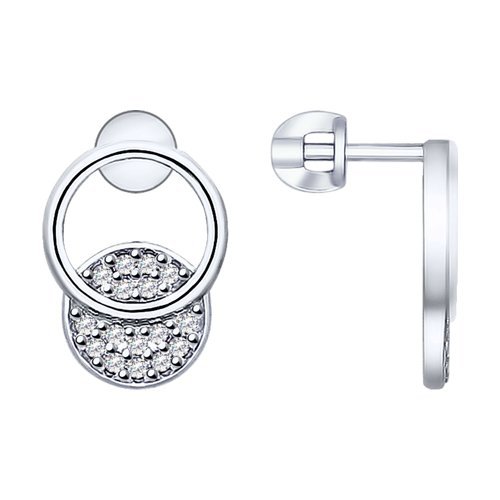 Серьги из серебра с фианитами (Арт.94022747)