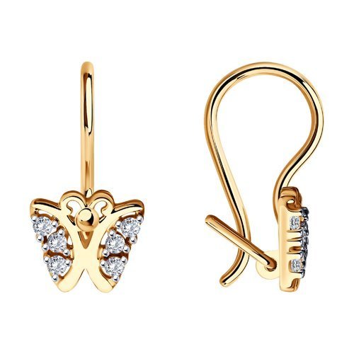 Серьги из золота с фианитами (Арт.027123)