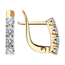 Серьги из золота с фианитами (Арт.027449)