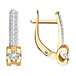 Серьги из золота с фианитами (Арт.028845)