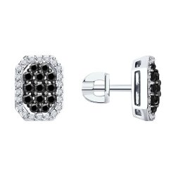Серьги из белого золота с бриллиантами (Арт.7020149-3)