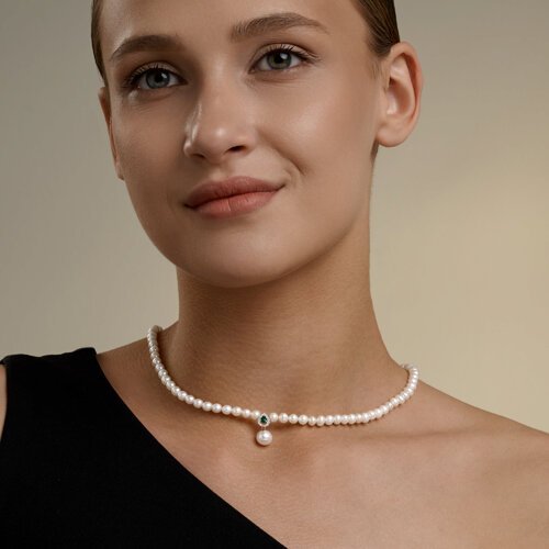 Колье золотое пробы 585 с миксом камней (Арт.79-70019)