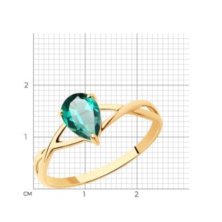 Кольцо золотое с изумрудом «Капля весны» Соколов (арт.716505)