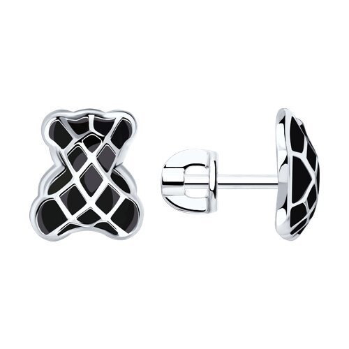 Серьги из серебра с эмалью (Арт.94026010)