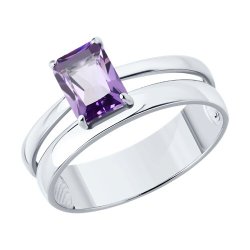 Кольцо из серебра с аметистом (Арт.92014720)