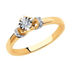 Помолвочное кольцо из золота с бриллиантами (Арт.1011074)