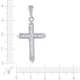 Кулон из белого золота с бриллиантами «Светлый Крест» MY JEWELS (арт.7972)