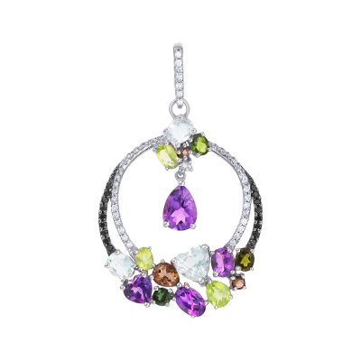 Кулон из белого золота с бриллиантом (Арт.aasp3162_pd_db_mc_wg)