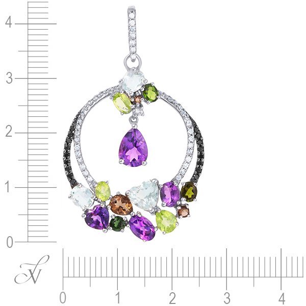 Кулон из белого золота с бриллиантом (Арт.aasp3162_pd_db_mc_wg)