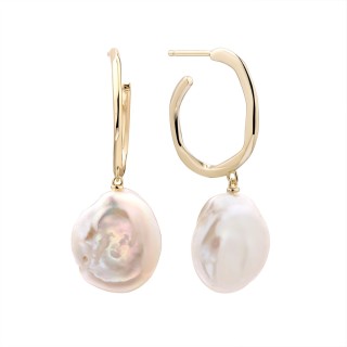 Серьги серебряные с жемчугом «Baroque Shine» Fresh Jewelry (арт.PI-E428-16-X-L-PN-X-X)
