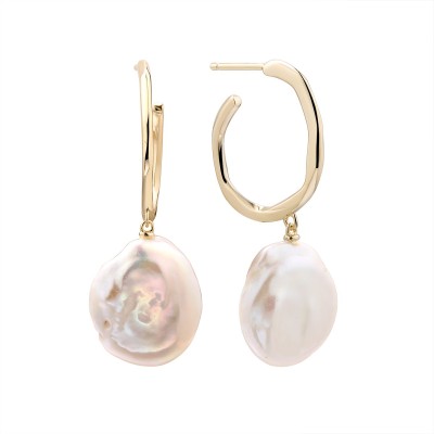 Серьги серебряные с жемчугом «Baroque Shine» Fresh Jewelry (арт.PI-E428-16-X-L-PN-X-X)
