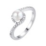 Кольцо серебряное с жемчугом и фианитами «Nautilus» Fresh Jewelry (арт.PI-R02636-X-W-PN-X-W)