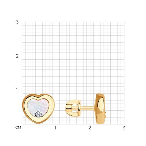 Серьги из золота с бриллиантом и перламутром (Арт.1021595)