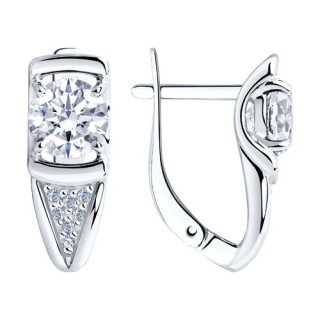 Серьги из серебра с фианитами «Хрустальный Шик» Соколов (арт.94-120-00021-1)