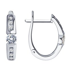 Серьги из белого золота с бриллиантами (Арт.1021802-3)