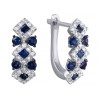 Серьги из белого золота с бриллиантами и сапфирами «Королевский Вальс» Myjewels (арт.E29757R_SR_SA_WG)