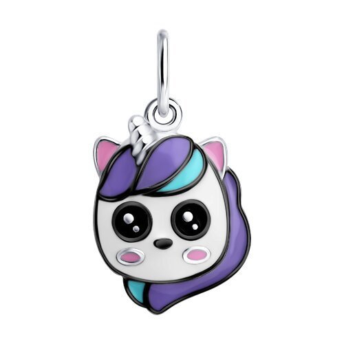 Кулон из серебра с эмалью «Милый Единорог» Соколов (арт.94-130-00106-1)