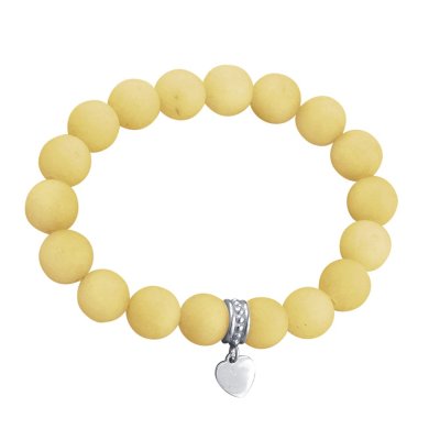 Браслет с кварцем и серебряной вставкой «Карамельное Сердце» Estet (арт.01Б452355-7)