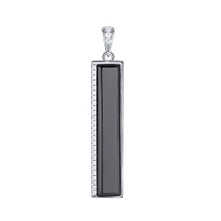 Кулон из серебра с керамикой и фианитом (Арт.tc-p00700-b-w-x-x-w)
