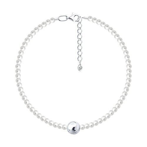 Браслет из серебра с синтетическим жемчугом «Жемчужный Шарм» Соколов (арт.94-150-00119-1)