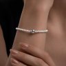 Браслет из серебра с синтетическим жемчугом (Арт.94-150-00119-1)