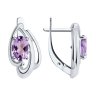 Серьги из серебра с аметистами (Арт.94-320-00174-2)