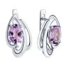 Серьги из серебра с аметистами (Арт.94-320-00174-2)