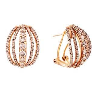 Серьги золото с коричневыми бриллиантами «Pink Sphere» JV Gold (арт.ME33738)
